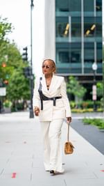 Instagram post by @shot.by.sainty for Julie Vos. Caption reads: White after Labor Day?  Yep and we do not care!....