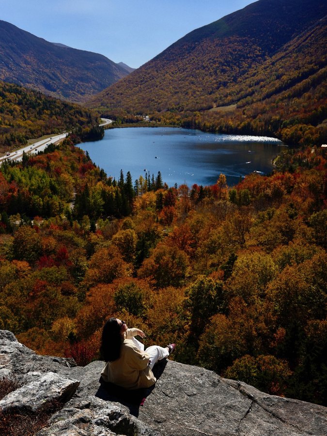 Instagram post by @natalialevsina for Ann Taylor. Caption reads: The view that was worth the hike

New Hampshire,....