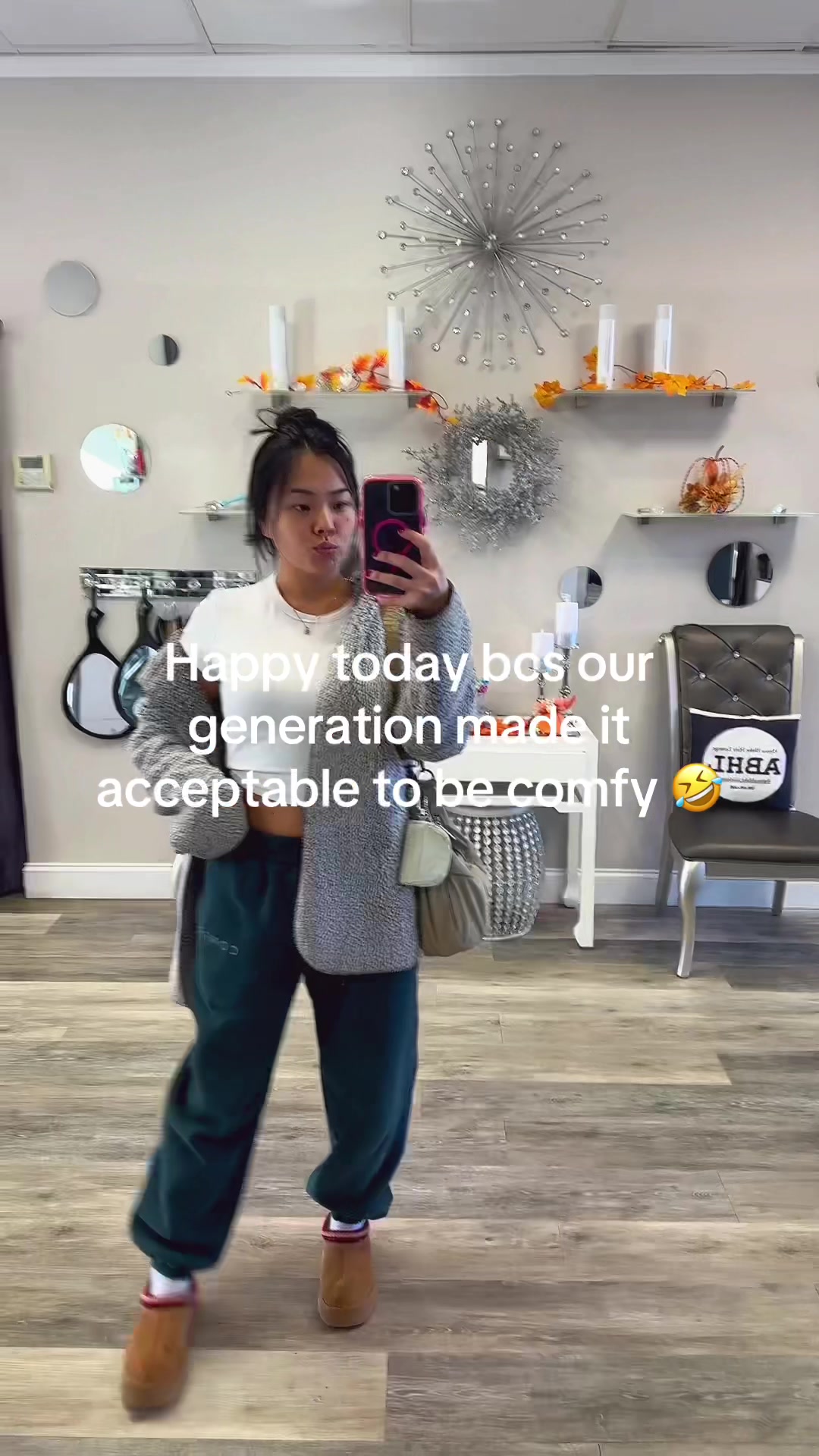 TikTok post by @kolorbykiahna for Comfrt. Caption reads: I luv my @Comfrt set. 🫶🏼 #comfy #sweaterweather....