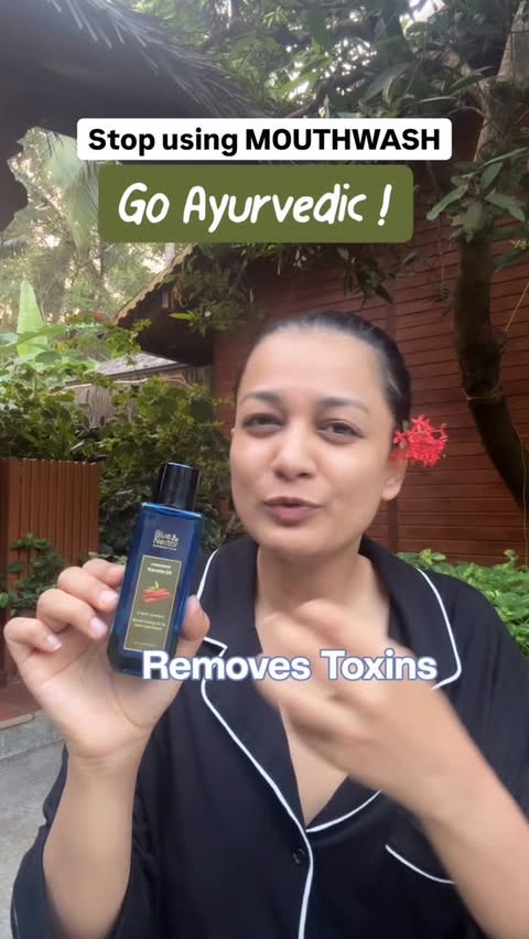 Instagram post by @yogwishi for Blue Nectar. Caption reads: Link added! • Problems with Mouthwashes ⬇️ 1.Many....