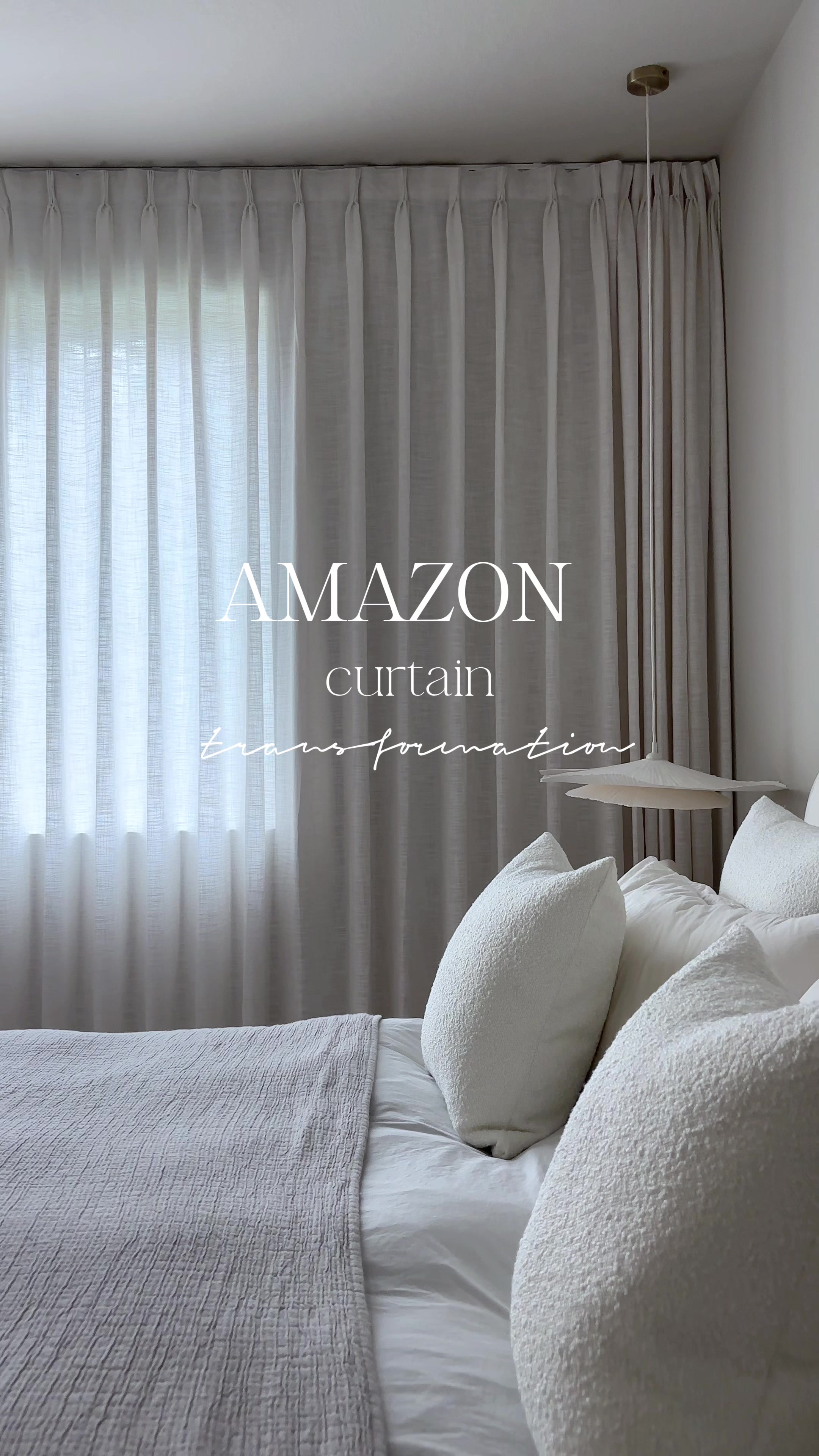 TikTok post by @irinas_edit for Twopagescurtains. Caption reads: Curtains are officially the best way to elevate a....