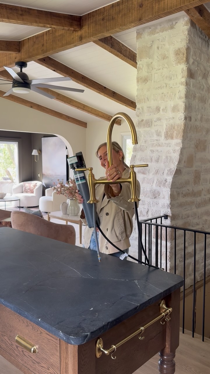 Instagram post by @joineryanddesignco for Aquasana. Caption reads: Bridge Faucet Install!✨

Part 4 of the kitchen....