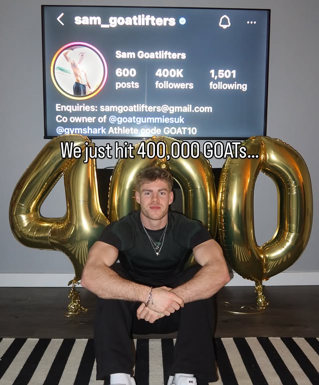 Instagram post by @sam_goatlifters for Gymshark. Caption reads: [...] enter as much as you like)
@gymshark code....