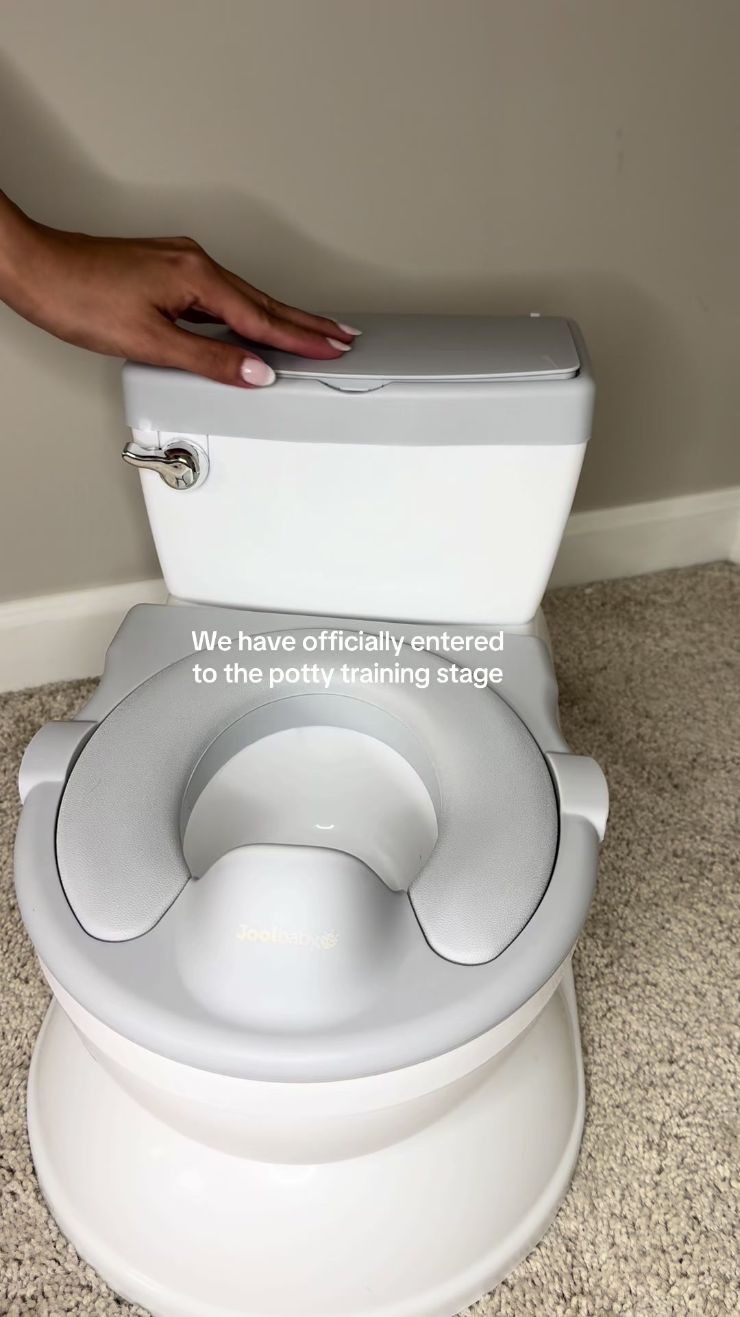 TikTok post by @annakarina.g02 for Jool Baby. Caption reads: [...] realistic potty for our baby. @Jool Baby....
