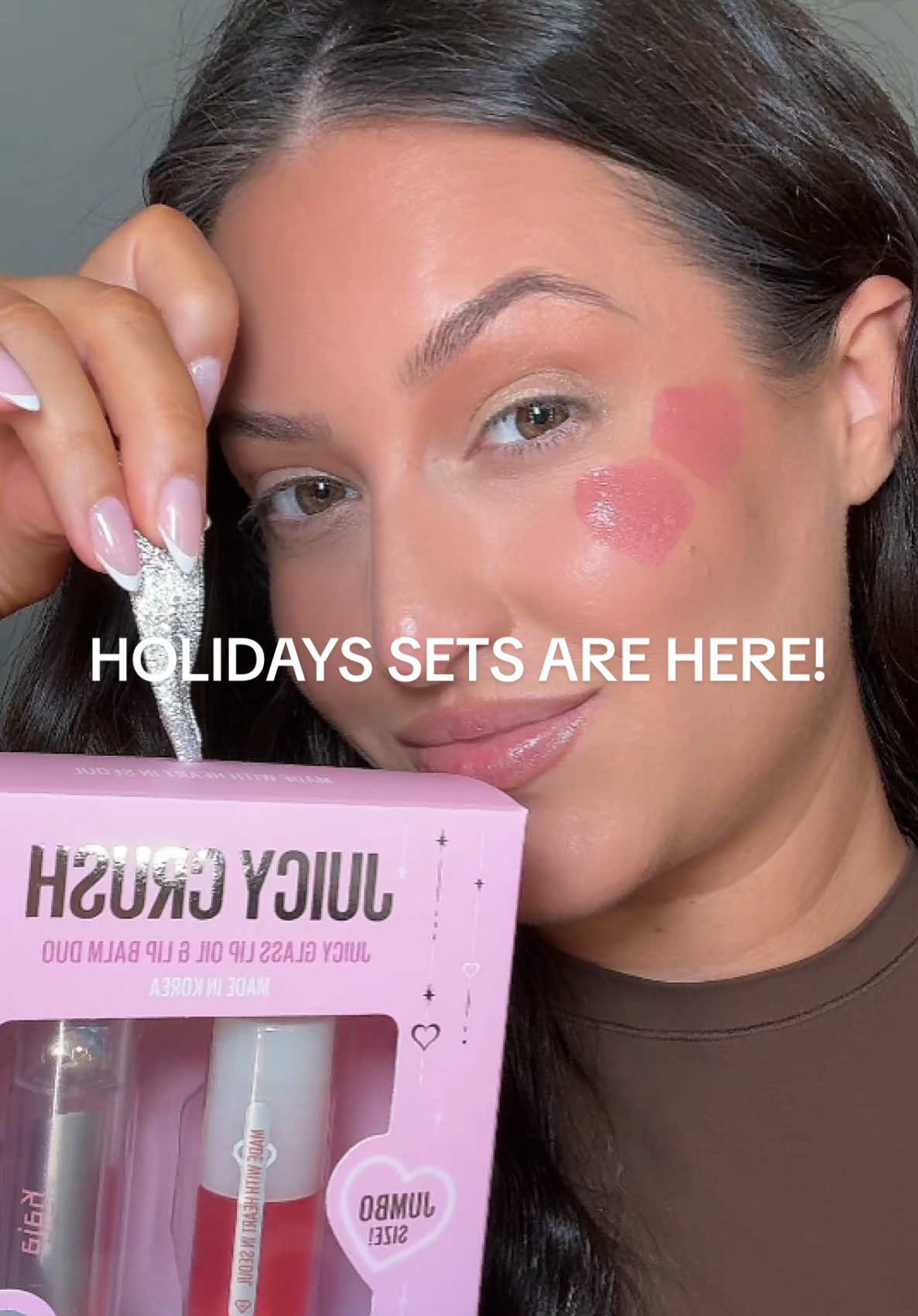 TikTok post by @taylorkratzer for Kaja Beauty. Caption reads: How is it already time for holiday sets?? You know....