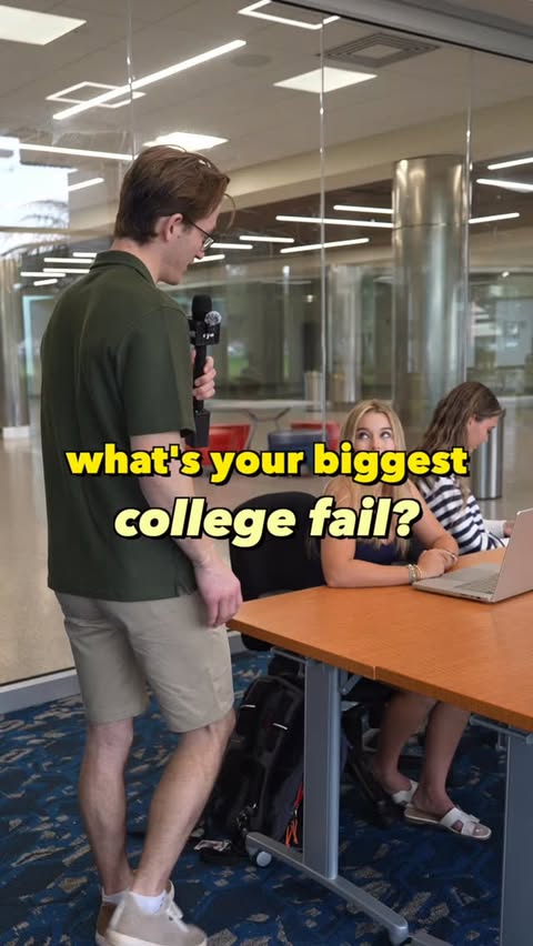 Instagram post by @wyatteiden for Grammarly. Caption reads: What’s your biggest college fail? Get @grammarly....