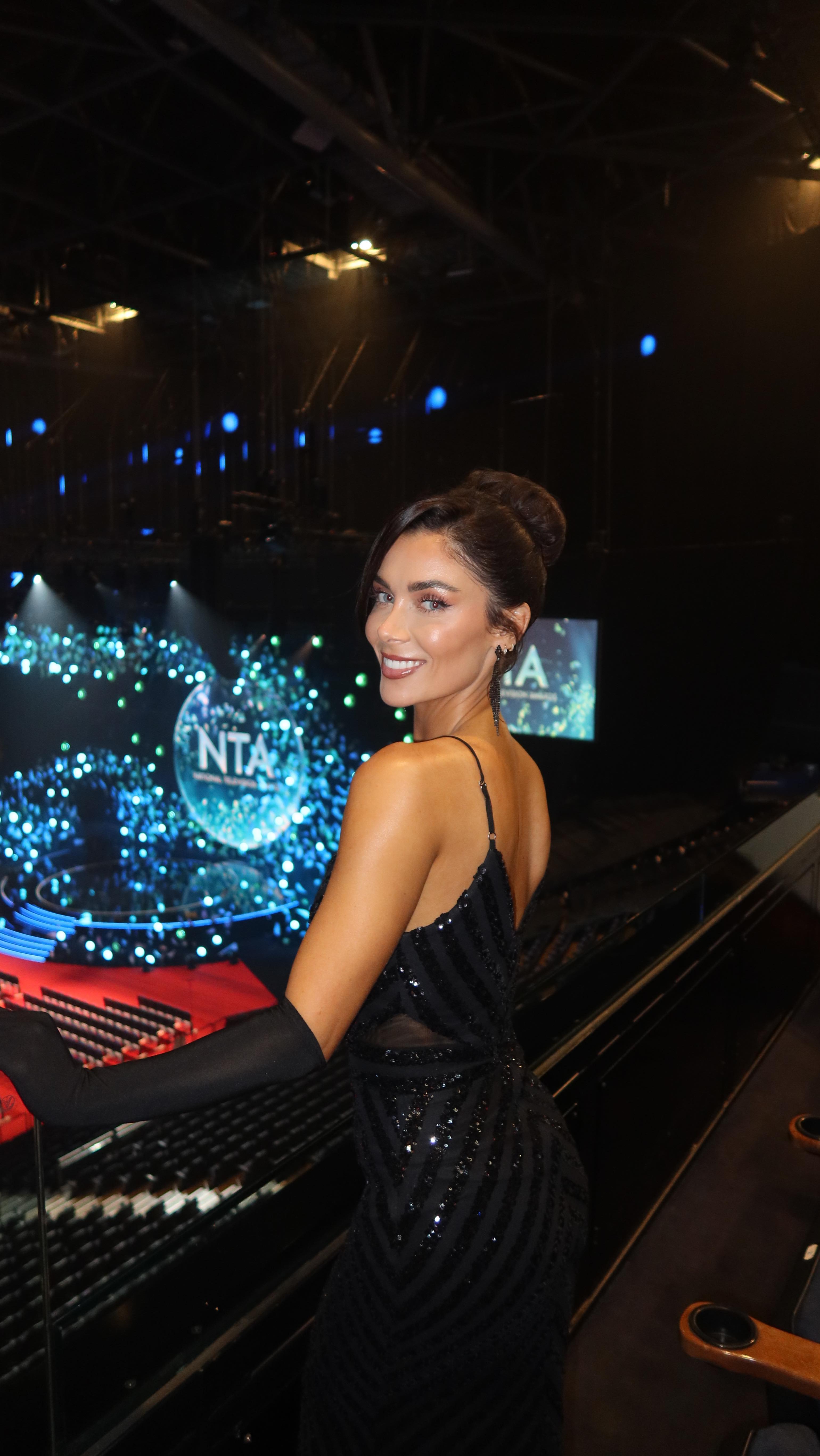 Instagram post by @misscallyjane for Spectrum Collections. Caption reads: NTA’s 🥂 It’s giving 2025 Aubrey Hepburn....