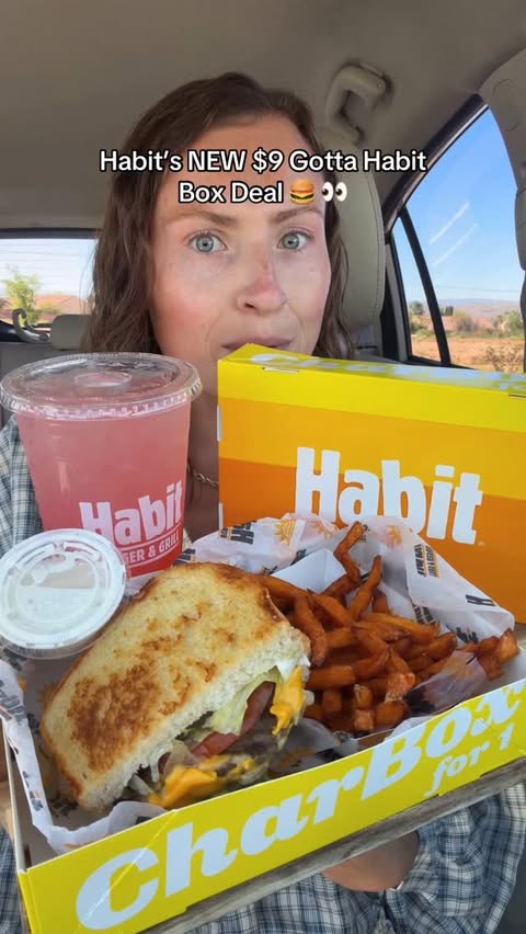 Instagram post by @morganchomps for The Habit Burger Grill. Caption reads: #HabitPartner My favorite Habit order is now a $9....