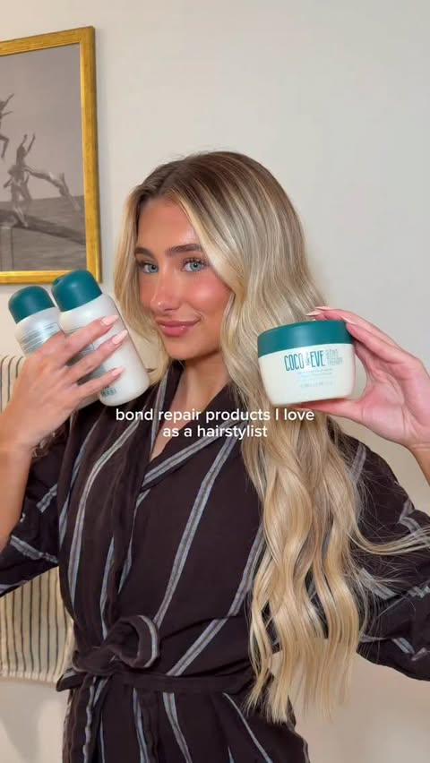 Instagram post by @alyssaaamichelle_ for Coco & Eve. Caption reads: been LOVING this new @cocoandeve Bond Therapy line....