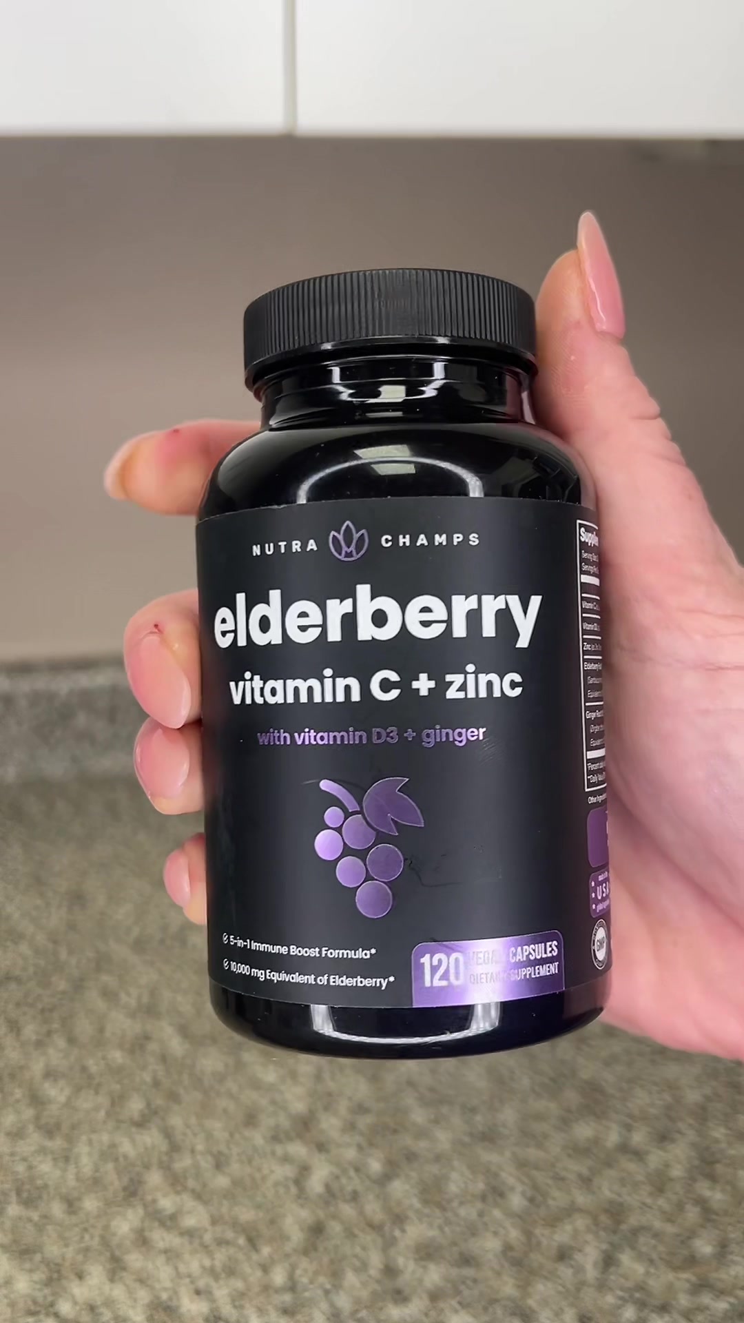 TikTok post by @jdolli for NutraChamps. Caption reads: [...] #sickseason #immunesupport #vitaminc....