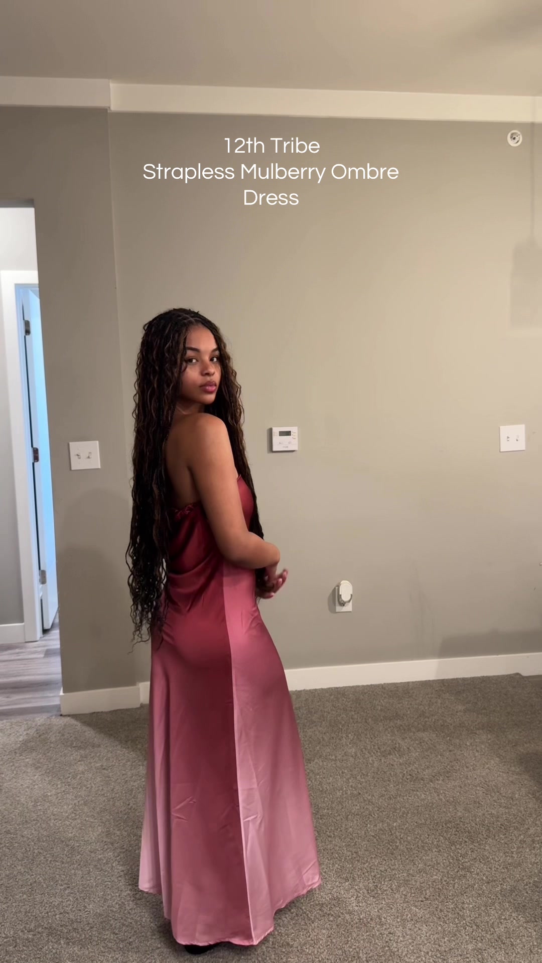 TikTok post by @tay_kaedence for 12th Tribe. Caption reads: [...] a perfect Valentine’s Day dress!!!😍 @12TH....