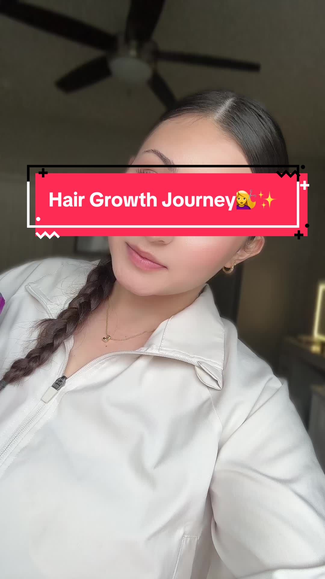 TikTok post by @just.vxo for Force Factor. Caption reads: Two years postpartum & finally focusing on my hair....