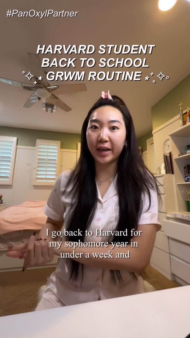 Instagram post by @helainezhao_ for PanOxyl. Caption reads: getting ready for back to college with my favorite....