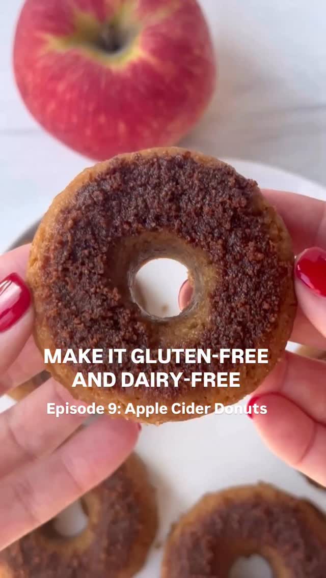 Instagram post by @lesswithlaur for The Feedfeed. Caption reads: Now you can make delicious APPLE CIDER DONUTS....