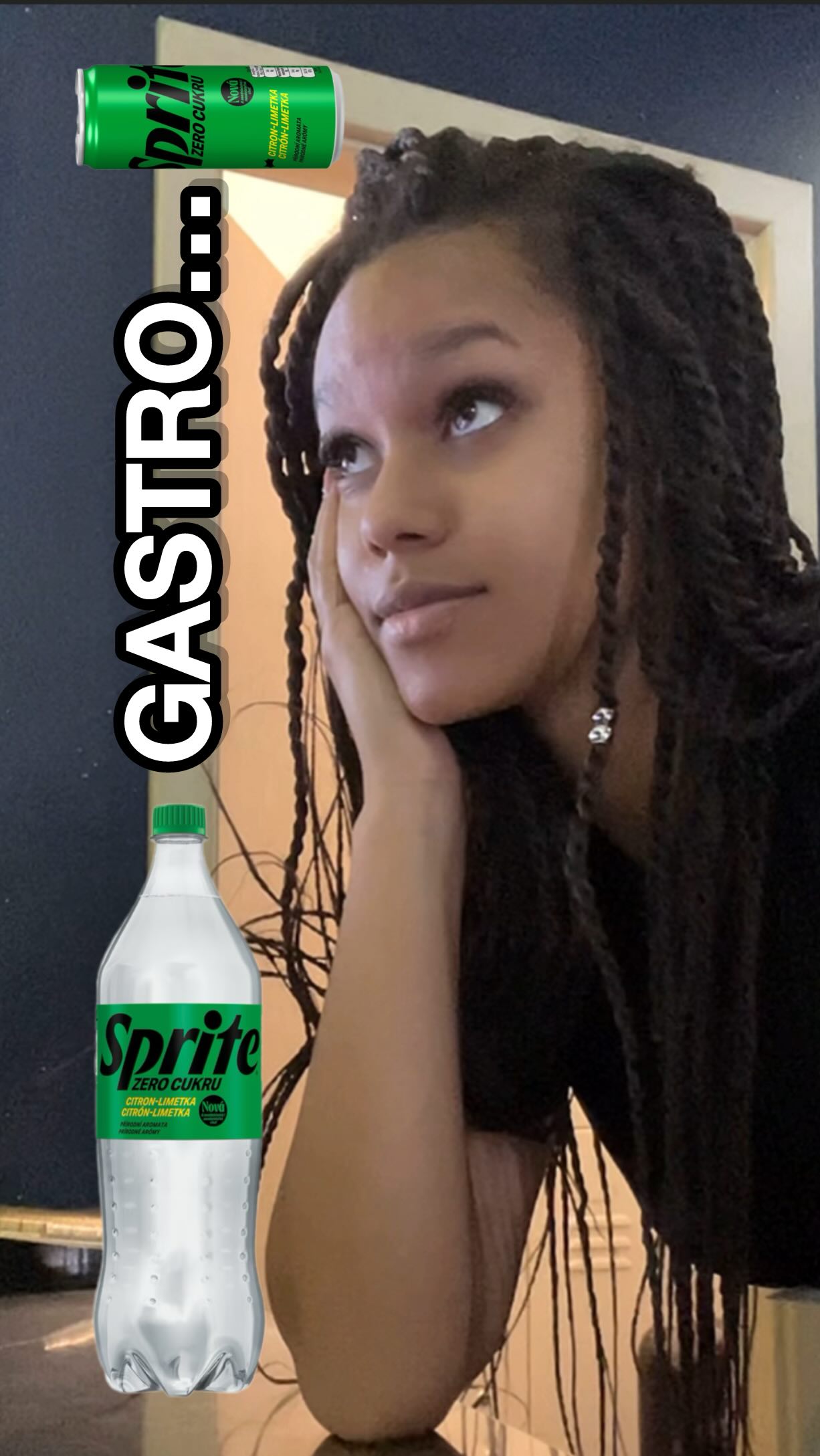 Instagram post by @_sandra_sinova_ for Sprite. Caption reads: Už sa vám niekedy stalo, že ste sa v práci....
