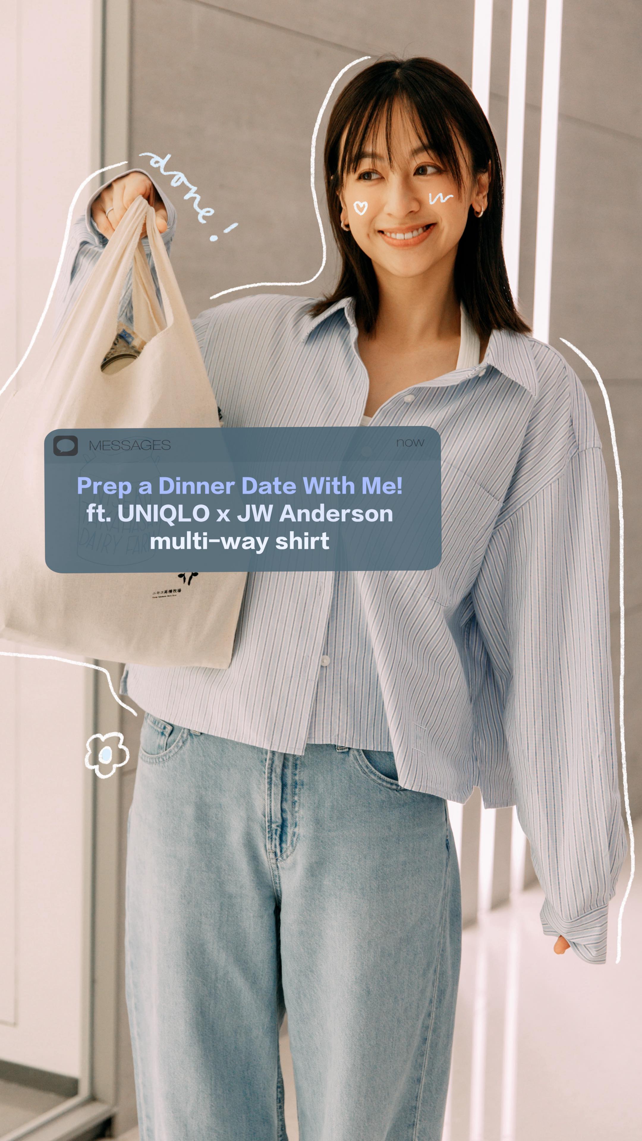 Instagram post by @agneswym for UNIQLO. Caption reads: Prep a dinner date with....