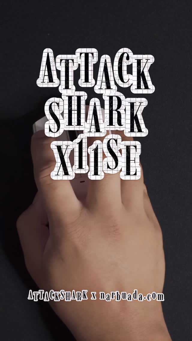 Instagram post by @samuelnarbuada for Attack Shark. Caption reads: The @ATTACKSHARKgear X11SE is a budget wireless 1K....