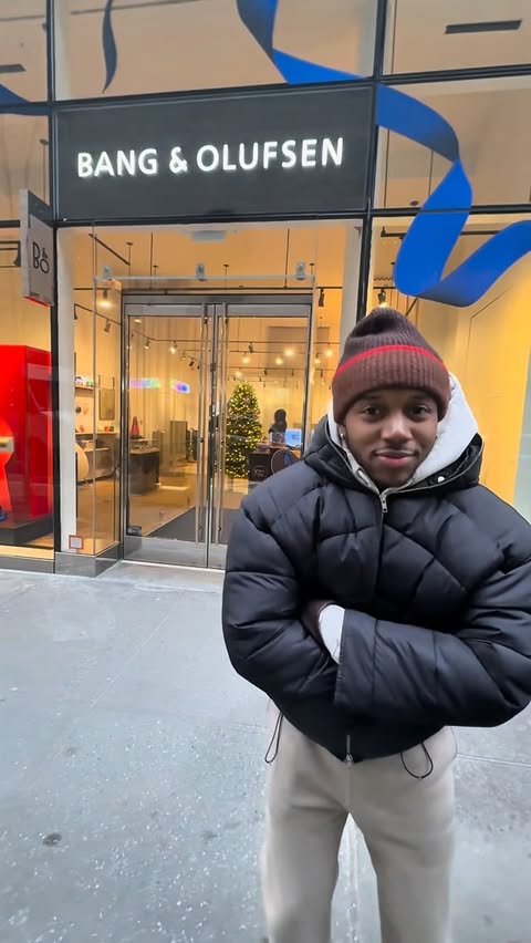 Instagram post by @brianrichjr for Bang & Olufsen. Caption reads: [...] to announce i have partnered w/ @bangolufsen....