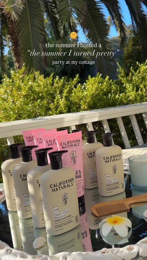 Instagram post by @allegraroseb for California Naturals. Caption reads: [...] day with a refreshing shower with....