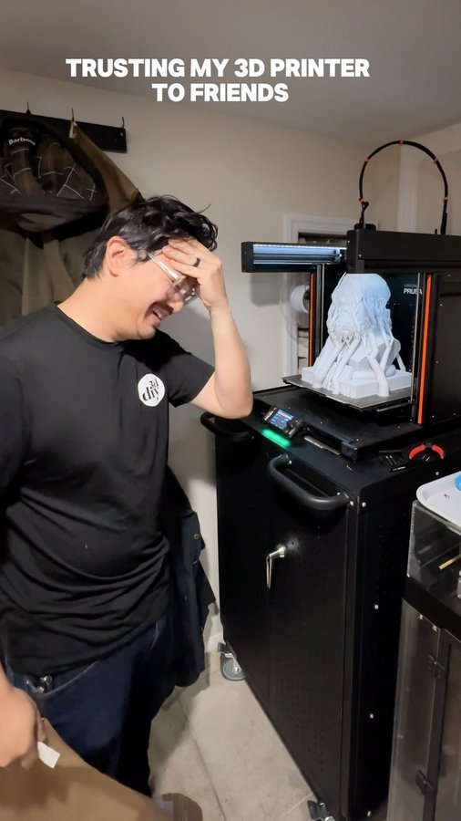 Instagram post by @3d_diy_dave for Amolen. Caption reads: This marble filament from @amolen3d came out so....