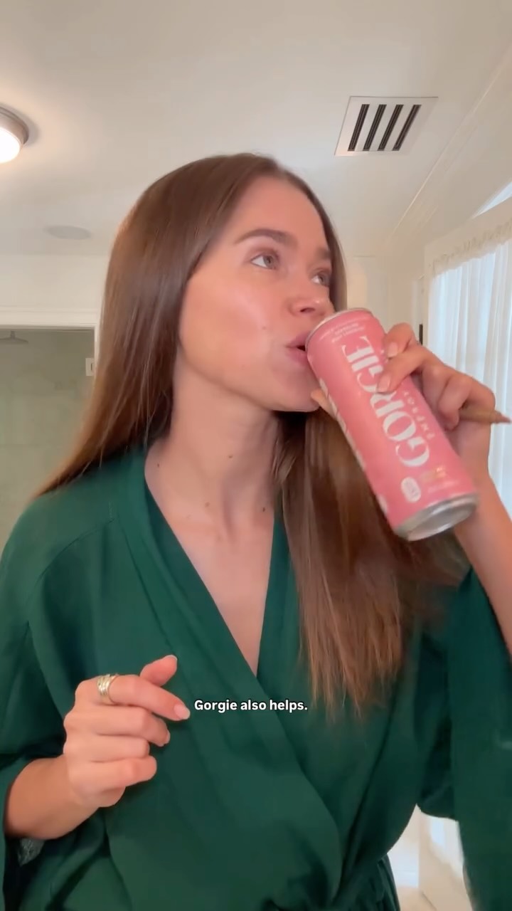 Instagram post by @valerialipovetsky for Gorgie. Caption reads: Wash day is basically an extreme sport… thank God....