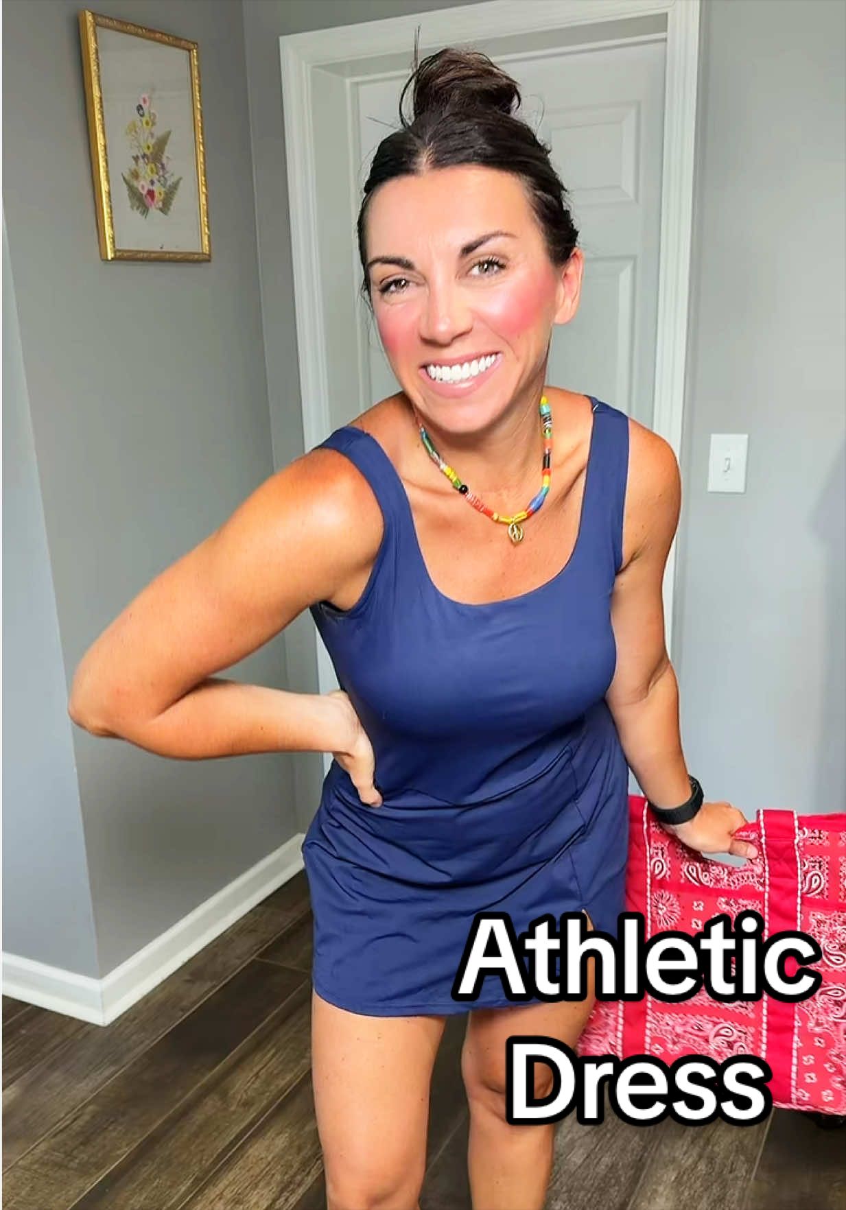 TikTok post by @halle.crook for OFEEFAN. Caption reads: [...] #dress #athleticdress #athleisurewear....