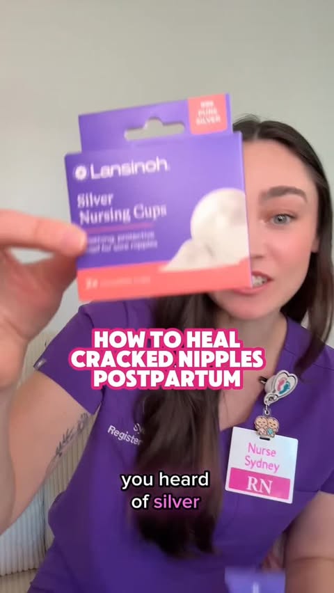 Instagram post by @nurse_sydney for Lansinoh. Caption reads: [...] heal cracked nipples postpartum with....