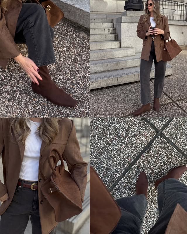 Instagram post by @flauntandcenter for WEWOREWHAT. Caption reads: The perfect suede boots from @shopweworewhat are....