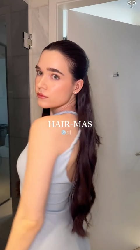 Instagram post by @chlogeddes for T3 Micro. Caption reads: Hair-Mas day 2🎄❄️ channeling my inner ice....