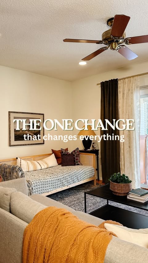 Instagram post by @miriammusings for Clare. Caption reads: This room was SO gloomy & depressing & I just....