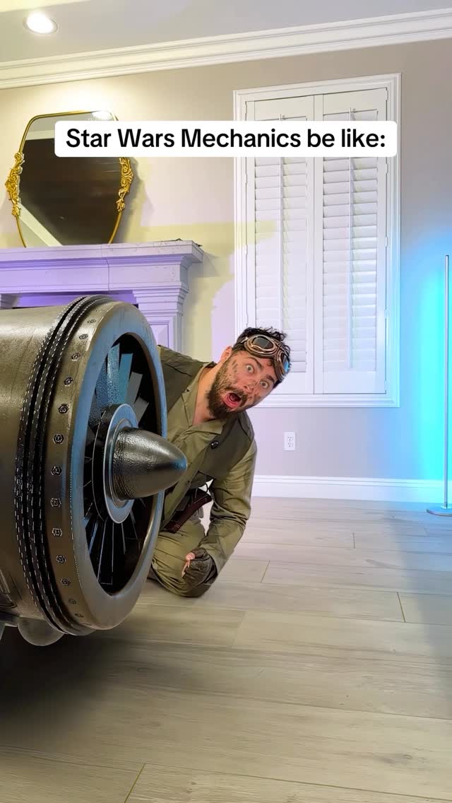 Instagram post by @nicsnite for Star Wars. Caption reads: Ever wonder what a podracer mechanic’s day looks....