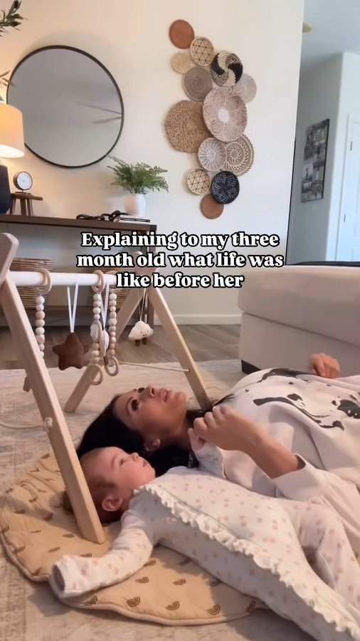 Instagram post by @hollielliott_ for The Bump. Caption reads: When sleeping, eating, and bathroom breaks were....