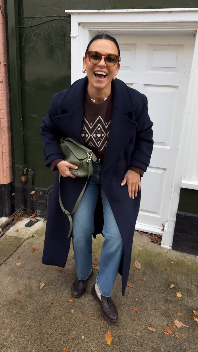 Instagram post by @claudia_berresford for LOEWE. Caption reads: Easy outfit formula for this time of year 👖🤍....