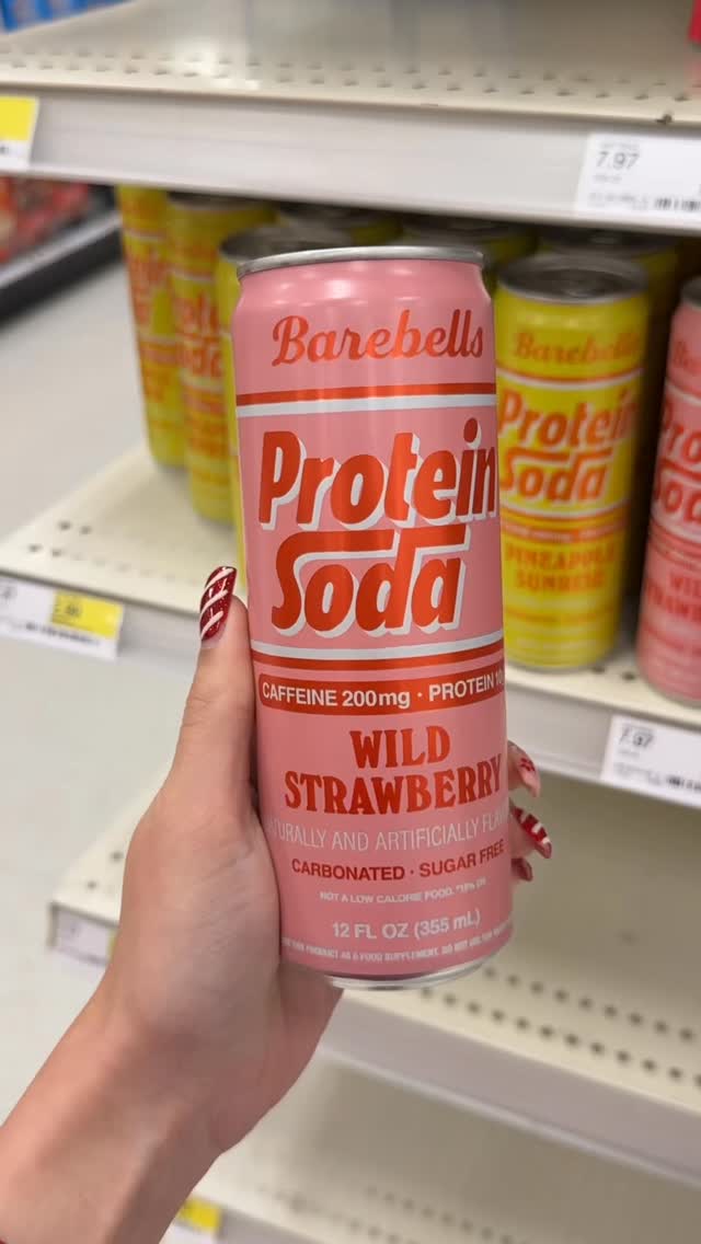 Instagram post by @boujeefindsofficial for Barebells. Caption reads: #barebellsproteinsoda #newtargetfinds [...].