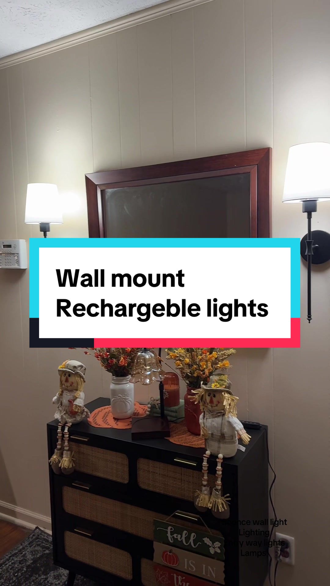 TikTok post by @tamberlynne24 for Belife. Caption reads: [...] #RechargeableLights #lamps ##HomeDecor....