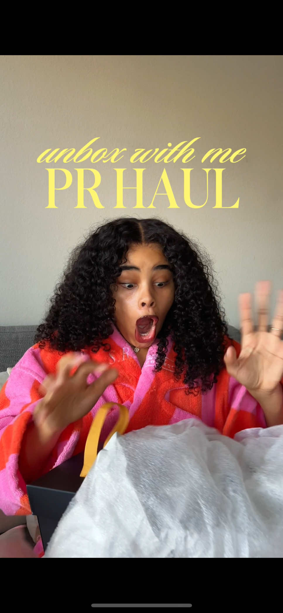 TikTok post by @sheree_denae for ILIA Beauty. Caption reads: Unbox some pr w/me🥰🎁✨ #fyp #grwm #unboxing....