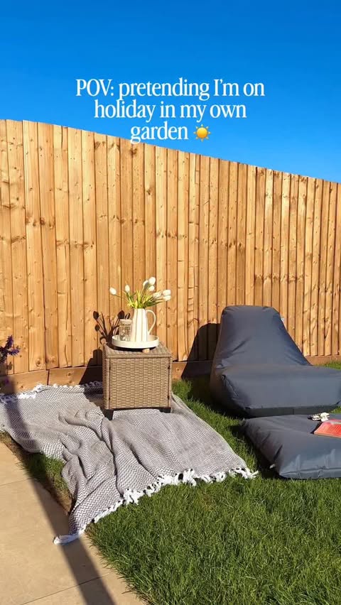 Instagram post by @thewinterradleigh for rucomfy beanbags. Caption reads: mentally I’m abroad… physically I’m on my @rucomfy....