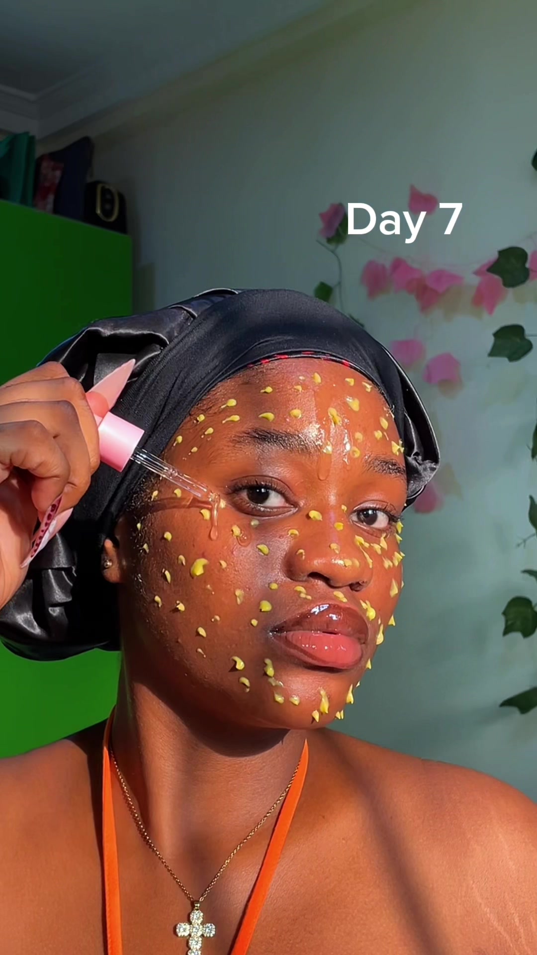 TikTok post by @suwalovesgreen for APRILSKIN. Caption reads: Your skin definitely needs carrot shot & snail....