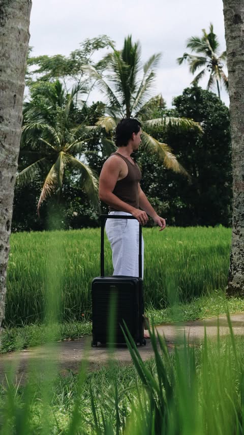 Instagram post by @danydevv for LEVEL8. Caption reads: Rolling between Bali’s ricefields with....