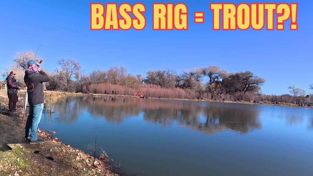 YouTube post by @SeaSpankerOutdoors for TruDave Gear. Caption reads: This BASS Rig Shouldn't Work For TROUT...But It....