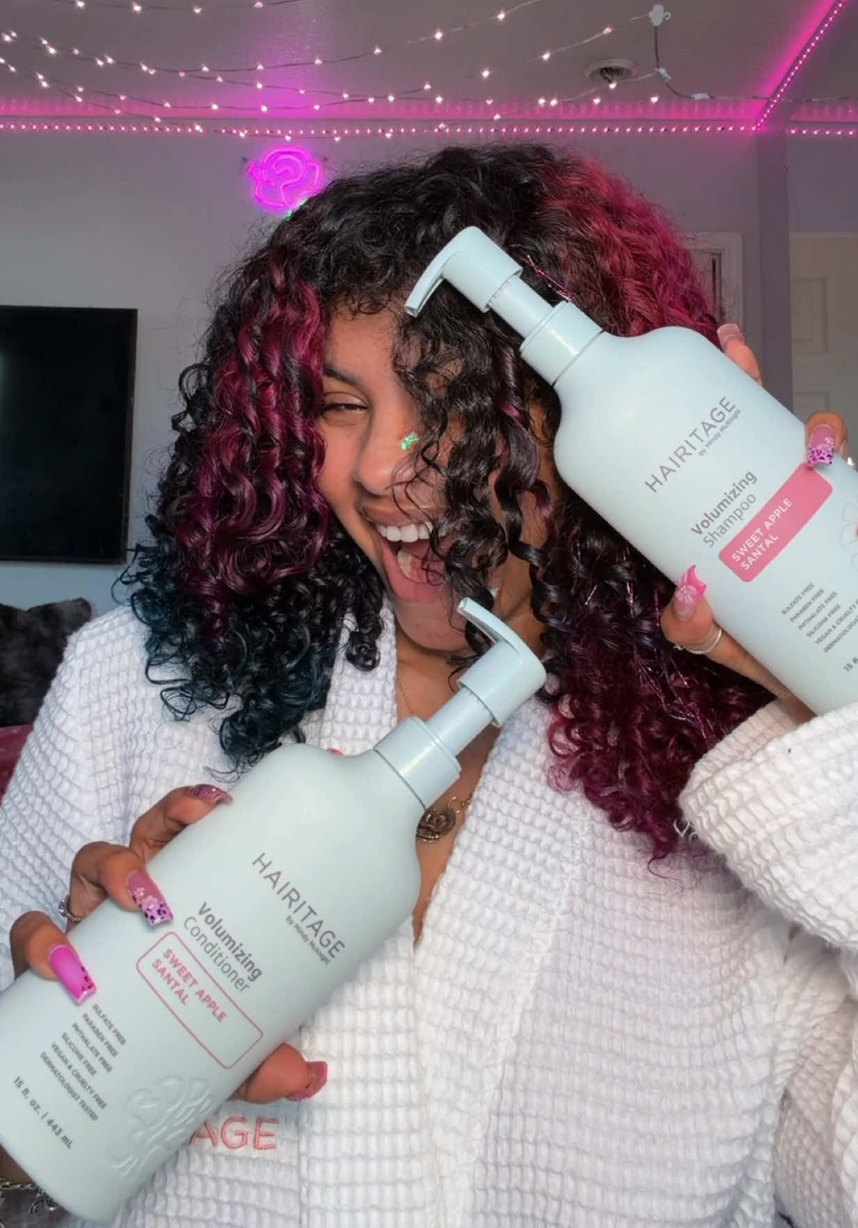 TikTok post by @studioanna for Hairitage by Mindy. Caption reads: The perfect reset with @Hairitage by Mindy ❤️🍎✨....