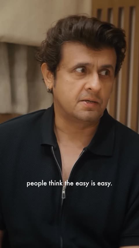 Instagram post by @sonunigamofficial for BookMyShow. Caption reads: “People think the easy is easy.” 🎤
But the story....