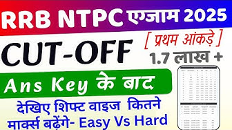 YouTube post by @TopTrendingGK for Testbook. Caption reads: RRB NTPC Cut Off after Answer Key | RRB NTPC....