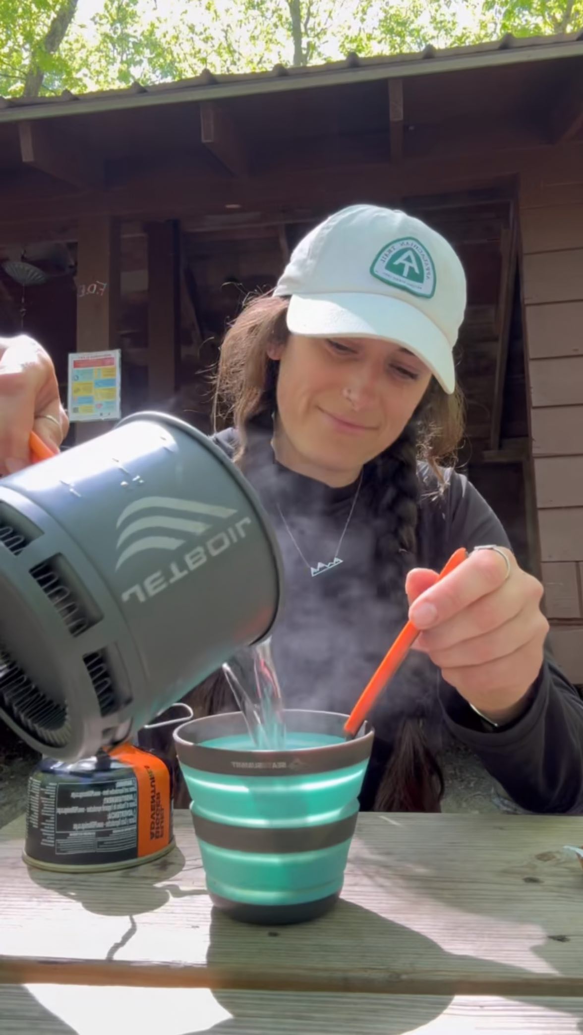 Instagram post by @_jamielambert_ for Jetboil. Caption reads: With thousands of miles on the trail under her....