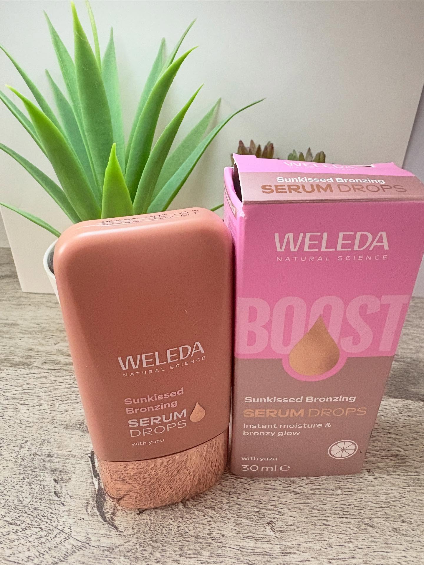 Instagram post by @2_under_2boymummy for Weleda. Caption reads: @weledauk I received the new sun-kissed bronzing....