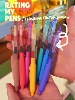 TikTok post by @essynotes for Writech. Caption reads: Trying out my new @WRITECH gel pens, and I have....