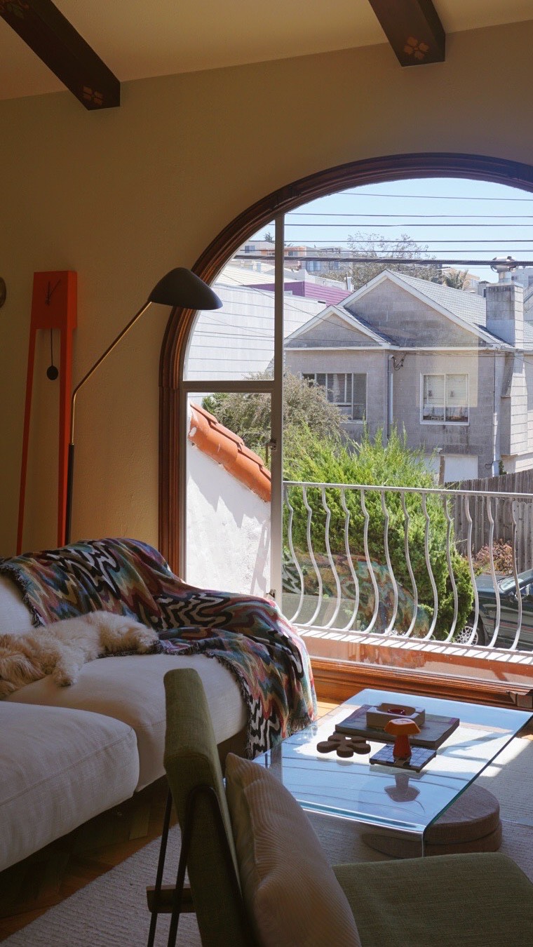 Instagram post by @homegirlhannah_ for Louis Poulsen. Caption reads: finally opening this pile of boxes that’s been in....