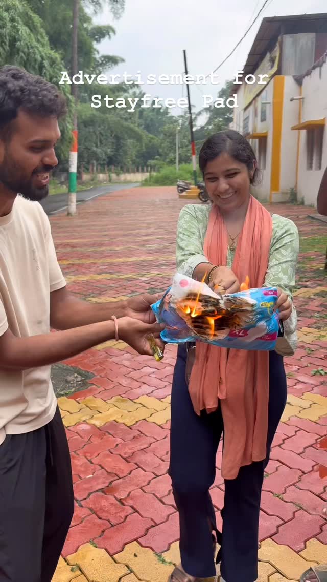 Instagram post by @ad.sum.twist for Stayfree. Caption reads: Advertisement for Stayfree pad 🎥 #advertisement....