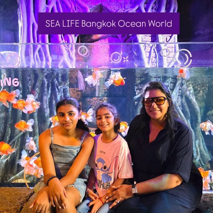 Instagram post by @shreyagautamofficial for Klook. Caption reads: 🐠✨ Bangkok’s best-kept secret?
An underwater....