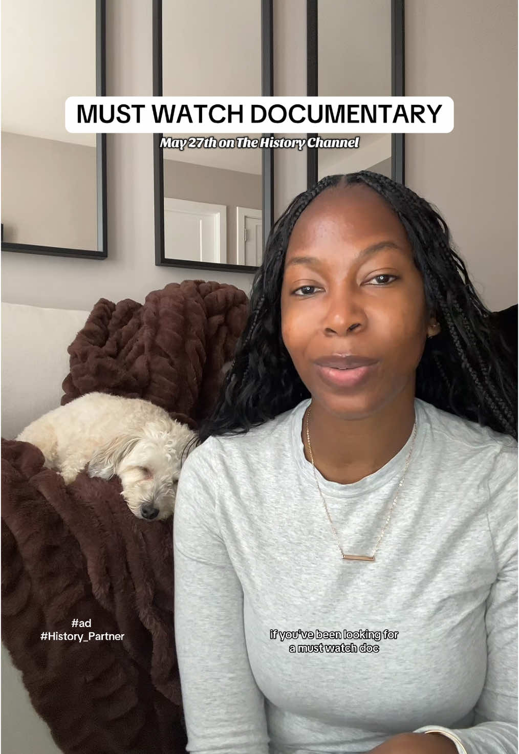 TikTok post by @_lifewithjihan for HISTORY. Caption reads: #ad You know that moment when a documentary....